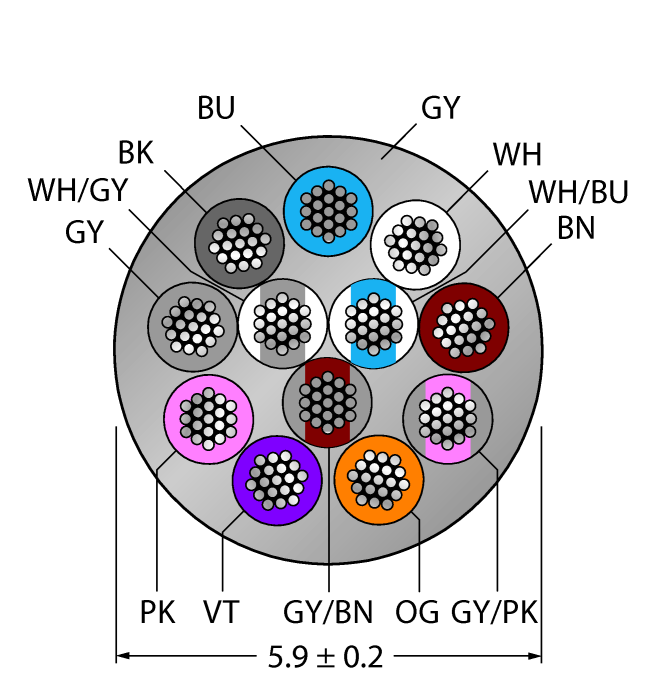 CABLE12X0.14-XX-PVC-GY-500M/TEG