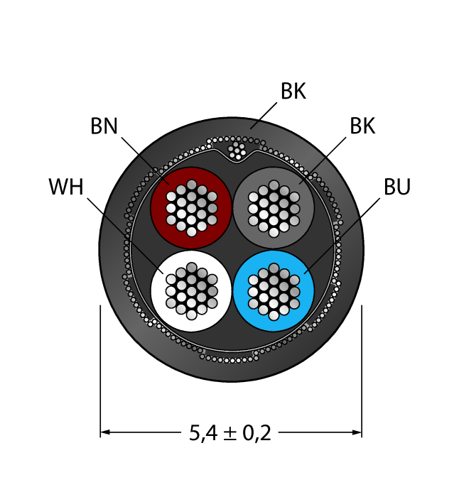 CABLE4X0.34-SH-PVC-BK-100M/TEL