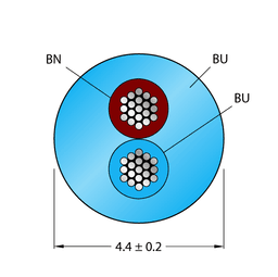 Thumbnail for CABLE2X0.50-XX-PVC-BU-100M/TEB