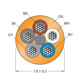 Thumbnail for CABLE5X0.34-XX-PUR-OG-500M/TXO3700
