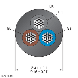 Thumbnail for CABLE3X0.34-XX-PUR-BK-500M/TXL
