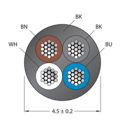 Thumbnail for CABLE4X0.34-XX-PUR-BK-100M/TXL