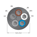 CABLE5X0.34-XX-PVC-BK-500M/TEL