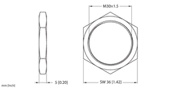 Thumbnail for LOCKNUT-M30x1.5-BRASS-(20 PCS)