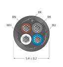 CABLE4X0.34-SH-PVC-BK-100M/TEL