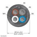 CABLE4X0.34-SH-PUR-BK-150M/TXL
