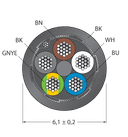 CABLE(4+1)X0.34-SH-PVC-BK-100M/TEL