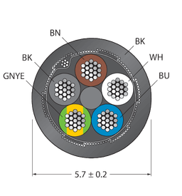 Thumbnail for CABLE(4+1)X0.34-SH-PUR-BK-500M/TXL