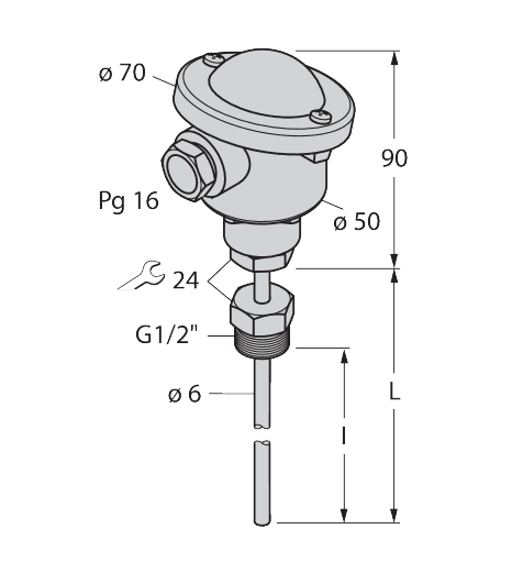 TTK100C-206B-G1/2-LI6-PG16-L400/I300